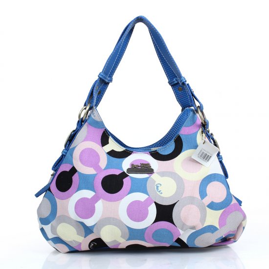 Coach Fashion Signature Medium Blue Shoulder Bags DZI Coach Fashion Signature Medium Blue Shoulder Bags DZI